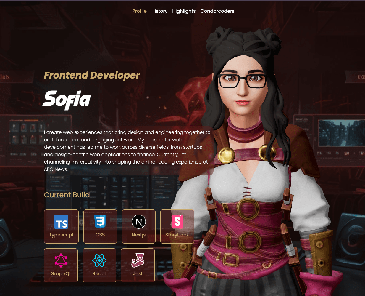 Imagen de Portafolio con avatar 3D